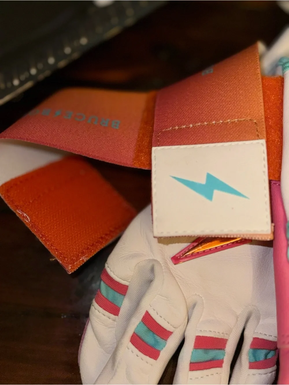 Bruce Bolt White Batting Gloves